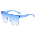 Oversized blue gradient monoblock sunglasses with ultra-light rimless frame design - C06 Gradient Blue