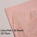 Lotus pink pearlescent wrapping paper, 38 sheets of 50x70cm floral packaging tissue - Authentic Lotus Root Starch 50*70 Cm / 38 Sheets; Better Wholesale Price For Whole Boxes.