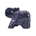 Polished blue goldstone elephant figurine with sparkling finish crystal animal decor - Blue Goldstone / 1.5 Inches