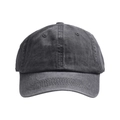 Classic charcoal grey washed cotton baseball cap with adjustable vintage curved brim - Dark Gray