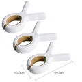 Set of 3 small white windproof laundry clips with yellow non-slip silicone pads - Small Yellow 3 Pack