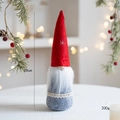 Gnome de Noël 28cm avec bonnet rouge brodé d'une étoile et corps gris à dentelle - Chapeau pointu blanc en forme d'étoile avec bordure en dentelle (N° 9)