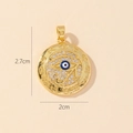 Evil eye pendant in gold finish with blue stones and dimensions of 2.7cm x 2cm - Gold Eye of Horus Evil Eye Pendant (47)