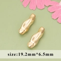 Paire de perles plates irrégulières dorées 18 carats pour bijoux DIY, 19,2mm x 6,5mm - 19.2mm*6.5mm / Or-MD3702A