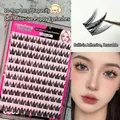 Self-adhesive cluster lashes in dog-eye style, 10-row large pack with a natural finish - 10 Rows Puppy Style MJQ