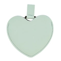 Light green heart-shaped PU leather luggage tag with fine stitching details - Sky Blue