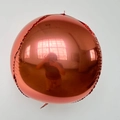 Metallic rose gold round 4D foil balloon with high-gloss mirror finish for parties - 22 Inch / Rose Gold