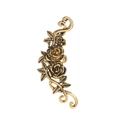 Boucle d'oreille manchette rose vintage dorée et vigne pour femme au style sculpté rétro - Or antique
