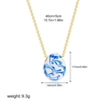 Detail of blue and white enamel pendant with dimensions and weight specifications - Blue Porcelain Necklace