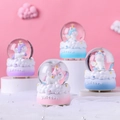 Dreamy unicorn glowing crystal ball with mini angel figurine and cloud resin base - 2189 Angel Unicorn