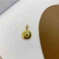 18K gold plated necklace with zircon micro-set letter O apple pendant on white surface - Letter O Pendant + Universal Chain