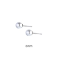 Pendientes de perlas redondas de 6mm en plata de ley 925 con acabado pulido fino - Plata 925 / 6mm