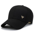 Gorra de béisbol de algodón negro con emblemas metálicos de Spirit y Freedom - Ajustable / Negro