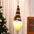 Detail eines leuchtenden Weihnachtswichtels mit Strickmütze und warmem LED-Licht im Bart - Stil E (Kaffee)