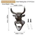 Abridor de botellas de pared de hierro con forma de toro y tornillos incluidos - Cabeza de Toro