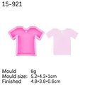 Pink T-shirt shaped silicone mold for DIY resin and clay, 5.2x4.3x1cm size - 4# T-Shirt Shape / Pink