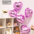 10-piece 18-inch pearlescent purple heart foil balloons set with white ribbon - 18 Inch Pearlescent Purple Heart (10PCS)