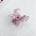 Pink purple translucent butterfly hair claw clip with aurora pearlescent finish - Waterdrop Wing Iridescent Purple