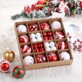 44pcs Christmas ball ornaments set in red, gold and green for holiday tree decoration - 44 Pieces 6cm Boxed / Red and White