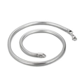 Minimalist silver stainless steel snake bone chain necklace with lobster clasp for men - 5mm Width 50cm Length / Steel