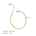 Double-layered 18K gold plated stainless steel bead bracelet with 1.8mm beads - Gold