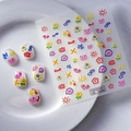 5D-geprägte Cartoon-Schwein-Nagelaufkleber mit bunten 3D-Graffiti-Mustern für Kinder - Farbige Linien Cartoon Skizze (TS-242)