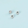Three striped silver hollow heart beads for DIY jewelry and necklace crafting - Steel Ball