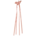 Pale pink double bow hair clip with long satin ribbons and elegant streamers - Peach