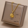 Detailed view of evil eye gold pendant with 27mm height and 19mm width dimensions - Evil Eye Style (26A06010-1)