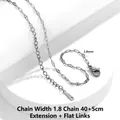 Elegante Halskette aus Edelstahl in Silber mit Karabinerverschluss Breite 1.8mm - 04 Lippenkette-40+5cm-Stahlfarbe