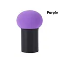 Purple mushroom head makeup sponge with black handle for smooth foundation application - Purple + Handle / Purple