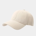 Dettaglio del berretto beige in cotone con design a sei pannelli e cuciture premium - Bianco Sporco