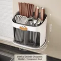 Vertical black kitchen cutlery organizer with drainage tray and cartoon eye design - Wall-mounted / Black