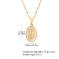Specifiche dimensionali della collana con ciondolo Madonna dorata e intarsio in conchiglia - Stile Vergine Maria in Conchiglia con Bordo Dorato Minimalista (PNB324)