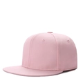 Pink hip hop snapback flat brim baseball cap in cotton twill fabric for casual streetwear - M (56-58cm) / Pink