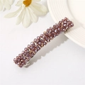 Barrette à cheveux élégante avec perles en cristal violet sur un décor blanc épuré - Améthyste
