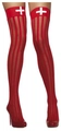 Red and white striped nurse thigh high stockings for Halloween cosplay and costume parties - One Size / Red Striped Nurse Cross 6#