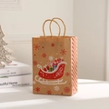 Sac cadeau de Noël en kraft avec motif de traîneau rouge et des flocons de neige - Traîneau - Grand