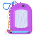 Purple dinosaur magnetic drawing board with blue stylus and portable keychain hook - Dinosaur Solid Purple Board
