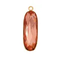 Gold plated oval amber orange zircon pendant with faceted cut for jewelry making - M601978-Peach