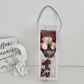 Pink 3-rose soap flower bouquet in a transparent portable gift box with silver handle - Rose Light Pink With Gift Box