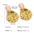 Detailed product specs of gold-plated stainless steel earrings with rose quartz - Pink Rose Quartz