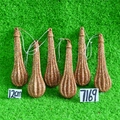 Detail of 6pcs 12cm glittered teardrop ornaments with metallic gold sequin finish - Orange Gold Drop Pendant (6pcs/12cm)