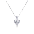 S925 sterling silver heart and marquise moissanite pendant necklace in silver finish - Combined Heart Style (P13784) + GRA Certificate