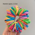 50er Set kleine bunte hochelastische gewellte Haargummis für Damen und Mädchen - Gemischte Farben Wellig 50 Stk. mit Dose