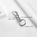 Polished silver metal extension chain with spring rings for shoulder bag straps - 3 Segments / Silver Nickel