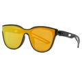 Lunettes de soleil rétro à petit cadre noir mat avec verres miroirs oranges - Monture Noir Mat Verres Miroir Rouge
