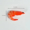 Modello realistico di gamberetto artificiale da 6,2 cm con strisce arancioni e bianche - Stile senza clip / Gamberetto rosso piccolo