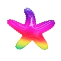 Rainbow gradient starfish hair clip with glitter sequins and wavy edges for kids - Colorful Leather