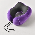 Cuscino da viaggio a U viola in memory foam con rete traspirante e coulisse regolabile - Viola scuro